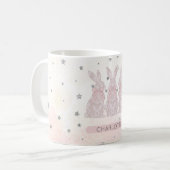 Personalisiert Lace Bunny Osterfest Tasse (Vorderseite Links)
