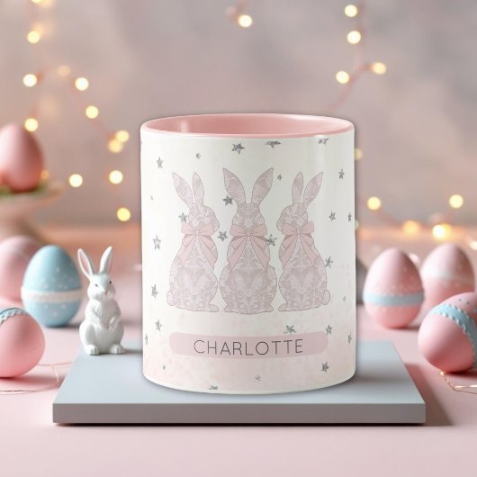 Personalisiert Lace Bunny Osterfest Tasse