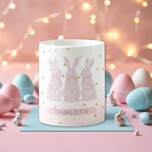 Personalisiert Lace Bunny Osterfest Tasse