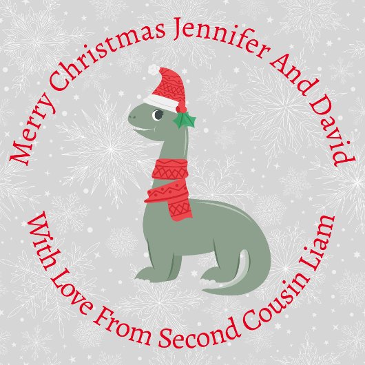 Personalisiert Lächeln Holly Christmas Dinosaurier Geschenkpapier