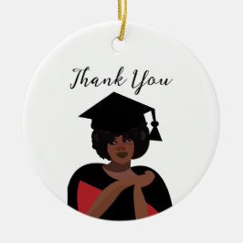 Personalisiert lächelnder weiblicher Abschluss Keramik Ornament