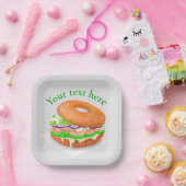 Personalisiert Lachs Bagel Pappteller (Party)