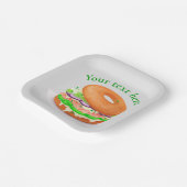 Personalisiert Lachs Bagel Pappteller (Gewinkelt)