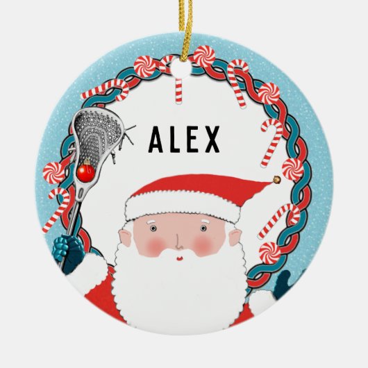 Personalisiert Lacrosse Keramik Keepake Keramik Ornament (Vorne)