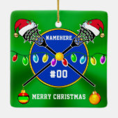 Personalisiert, Lacrosse Ornament für Jungen und M (Rückseite)