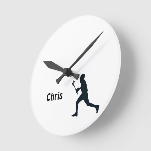 Personalisiert Lacrosse Runde Wanduhr (Winkel)