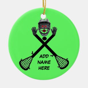Personalisiert Lacrosse Star Keramik Ornament