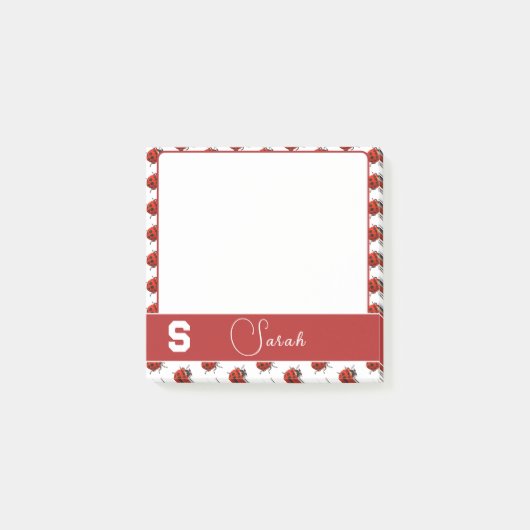 Personalisiert Ladybug Themed Post-it Klebezettel (Vorderseite)