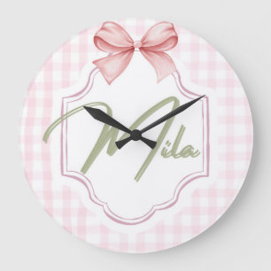 Personalisiert Lainey Baby Girl Kinderzimmer Bow&G Große Wanduhr