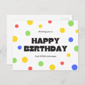 Personalisiert - langer Geburtstag Postkarte (Vorne/Hinten)