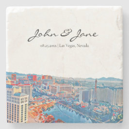 Personalisiert Las Vegas Skyline Steinuntersetzer