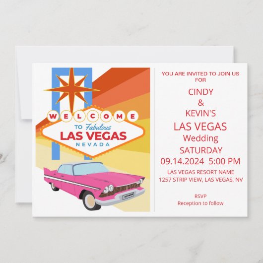 Personalisiert Las Vegas Wedding Einladung (Vorderseite)