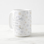 Personalisiert Lassen Sie es Schneeflocken Tasse (Vorderseite Links)