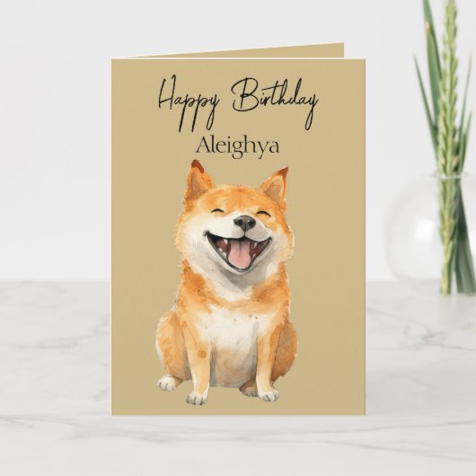 Personalisiert Laughing Shiba Inu Karte (Vorderseite)