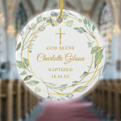 Personalisiert Laurel Garland Gold Boy Girl Taufe Keramik Ornament