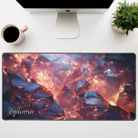 Personalisiert Lava Rock Schreibtischunterlage<br><div class="desc">Beginnen Sie Ihren Arbeitsbereich mit dieser personalisierten Schreibtischmatte, die ein faszinierendes, geschmolzenes Lavagestein zeigt. Die feuchten Farben und abstrakten Texturen schaffen eine faszinierende Szene, die Kreativität und Leidenschaft inspiriere. Machen Sie es wahrhaft, indem Sie Ihren Namen oder ein motivierend Zitat hinzufügen. Die glatte Oberfläche bietet eine komfortable Basis für Maus...</div>