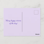 Personalisiert Lavendel Geburtstagskarte Postkarte (Rückseite)