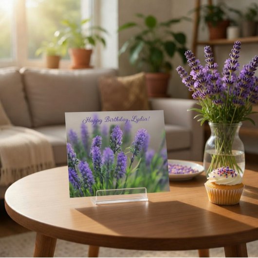 Personalisiert Lavendel Geburtstagskarte Postkarte