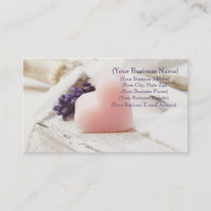 Personalisiert Lavendel Heart Soap Bauernstil Visitenkarte