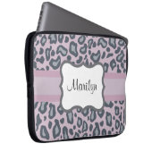 Personalisiert Lavendel Leopard Laptop Sleeve (Vorne Rechts)