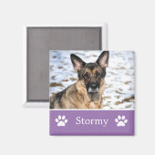 Personalisiert Lavendel Pet Foto Magnet (Vorderseite/Rückseite)