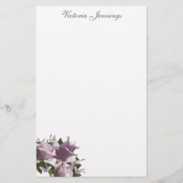 Personalisiert Lavendel Rose Blumengestationspapie Briefpapier