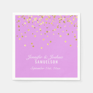 Personalisiert LAVENDER Gold Confetti Wedding Serviette