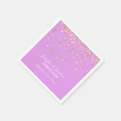 Personalisiert LAVENDER Gold Confetti Wedding Serviette (Ecke)