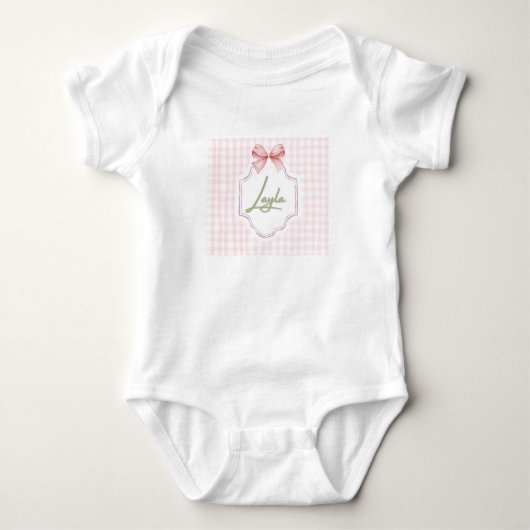 Personalisiert Layla Baby Girl Kinderzimmer Bow&Gi Baby Strampler (Vorderseite)