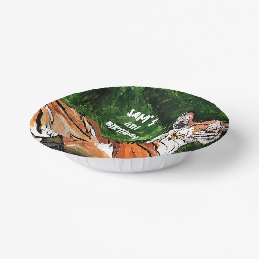 Personalisiert - Lazy Tiger - Teller zum Geburtsta (Gewinkelt)