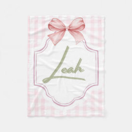 Personalisiert Leah Baby Girl Kinderzimmer Bow&Gin Fleecedecke