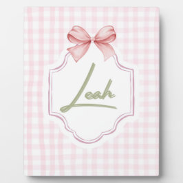 Personalisiert Leah Baby Girl Kinderzimmer Bow&Gin Fotoplatte