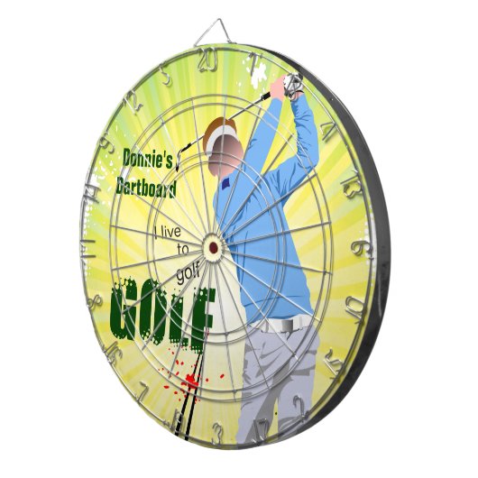 Personalisiert lebe ich auf Golf Golfer Dartboard Dartscheibe (Vorderseite rechts)