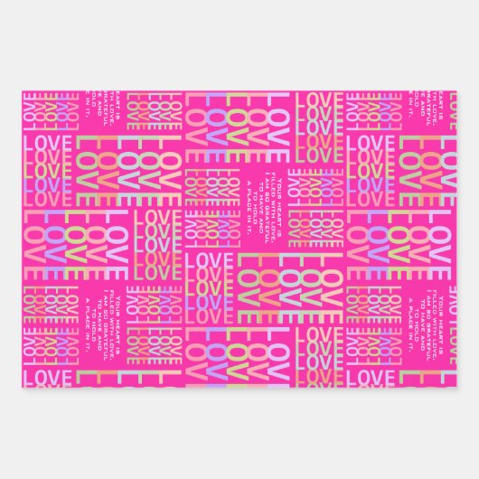 Personalisiert lebendig und heiß rosa für immer "L Geschenkpapier Set (Vorderseite 3)