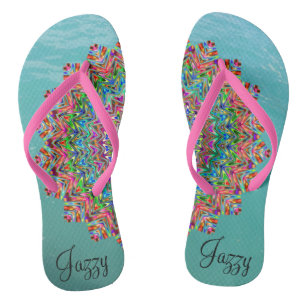Personalisiert lebendige Mandala Flip Flops Badesandalen