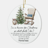 Personalisiert leere Stuhl Ich bin im Himmel für W Keramik Ornament (Links)