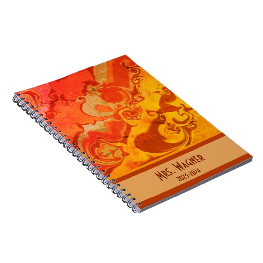 Personalisiert Lehrer Freude Hübsch Abstrakt Notizblock (Rechte Seite)