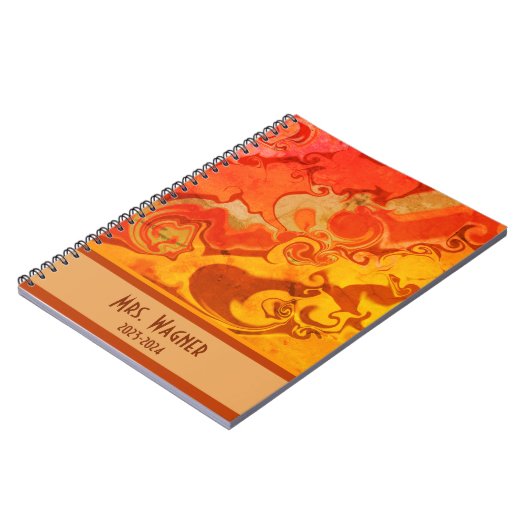 Personalisiert Lehrer Freude Hübsch Abstrakt Notizblock (Linke Seite)