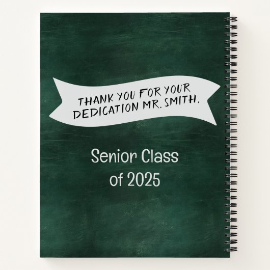 Personalisiert-Lehrer-Wertschätzung - SpiralNotebo Notizblock (Rückseite)