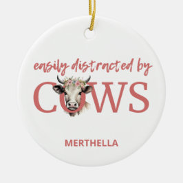 Personalisiert, LEICHT ABGEBAUT VON KÜHEN Vintag Keramik Ornament