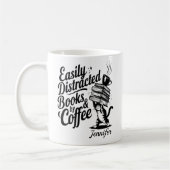 Personalisiert Leicht ablenkbar durch Bücher & Kaffeetasse (Links)