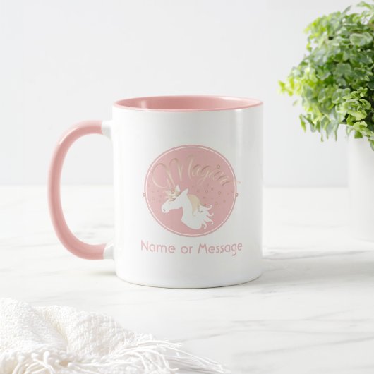 Personalisiert leichte Rose Rosa Weißes magisches  Tasse