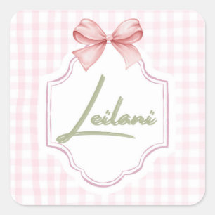 Personalisiert Leilani Baby Girl Kinderzimmer Ging Quadratischer Aufkleber