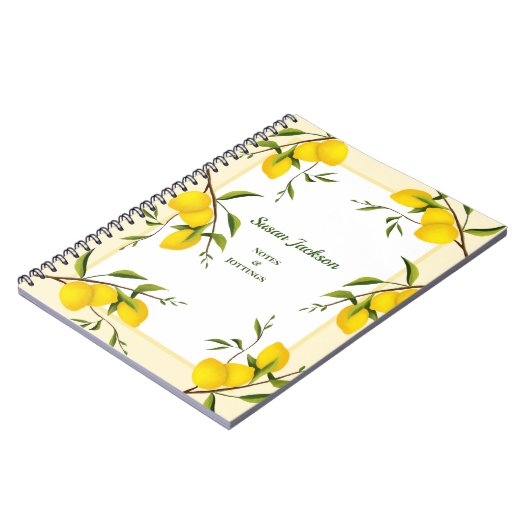 Personalisiert Lemon Citrus Botanic Notebook Notizblock (Linke Seite)