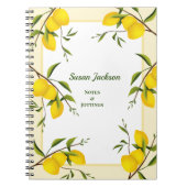 Personalisiert Lemon Citrus Botanic Notebook Notizblock (Vorderseite)