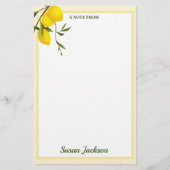 Personalisiert Lemon Citrus Botanical Briefpapier (Vorderseite)