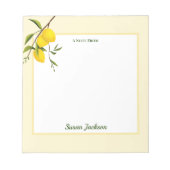 Personalisiert Lemon Citrus Botanischer Notepad Notizblock (Vorderseite)