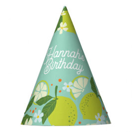 Personalisiert Lemon Floral Geburtstagsparty Hat Partyhütchen