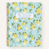Personalisiert Lemon Light Blue Spiral Notebook Notizblock (Vorderseite)
