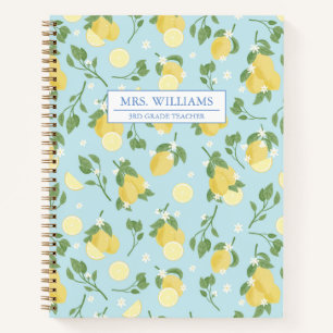 Personalisiert Lemon Light Blue Spiral Notebook Notizblock